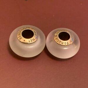 Pandora murano glass matte pink charms 2